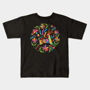 Mexican Otomí Deer by Akbaly Kids T-Shirt